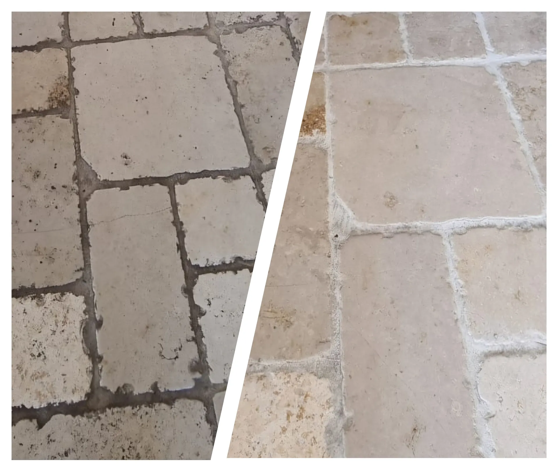 Hard floor tile cleaning before and after